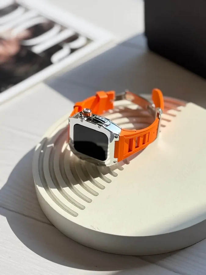 5c747e بند و گارد اپل واچ Titan Orange