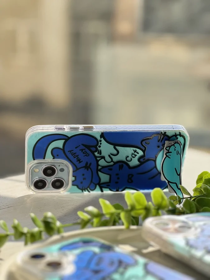 82d6a4 استند Happy Blue Cat