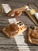 قاب Bear سیلیکونی استند شو آیفون، سامسونگ، شیائومی