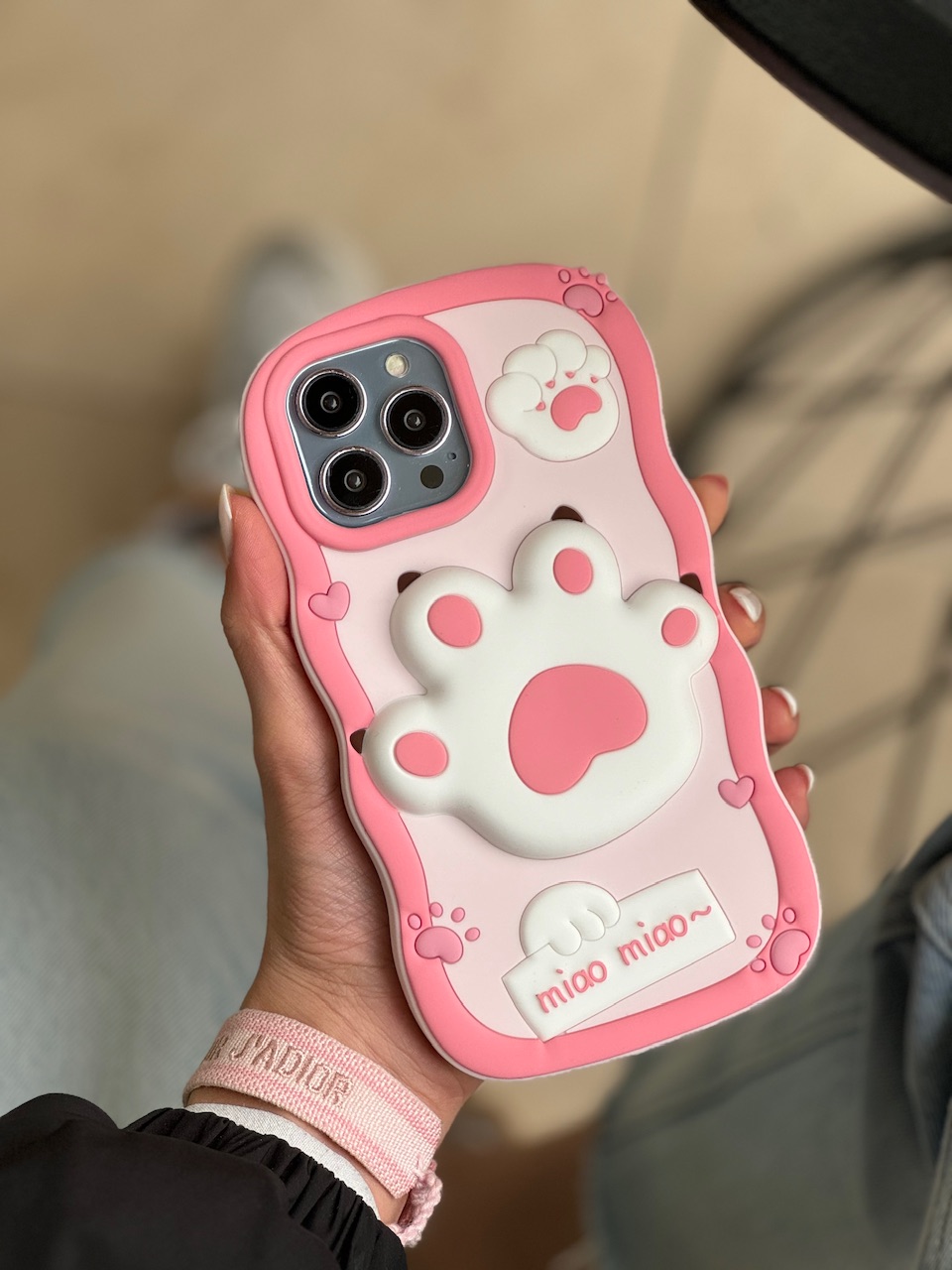 قاب پنجه سیلیکونی صورتی (کدC1615) - تصویر 4