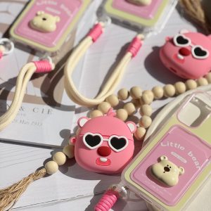 کاور ایرپاد خرس صورتی عینکی (کدa0181)