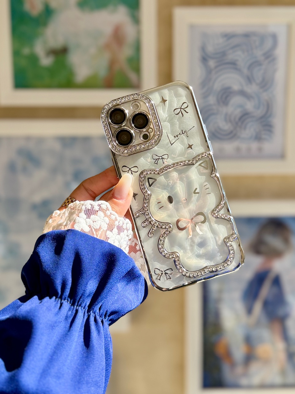 قاب Hello Kitty نگینی (کدC2122) - تصویر 7