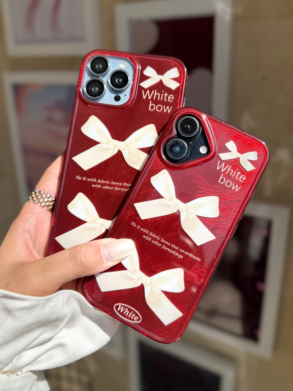 قاب چری white bow آیفون (کدC2095) - تصویر 2