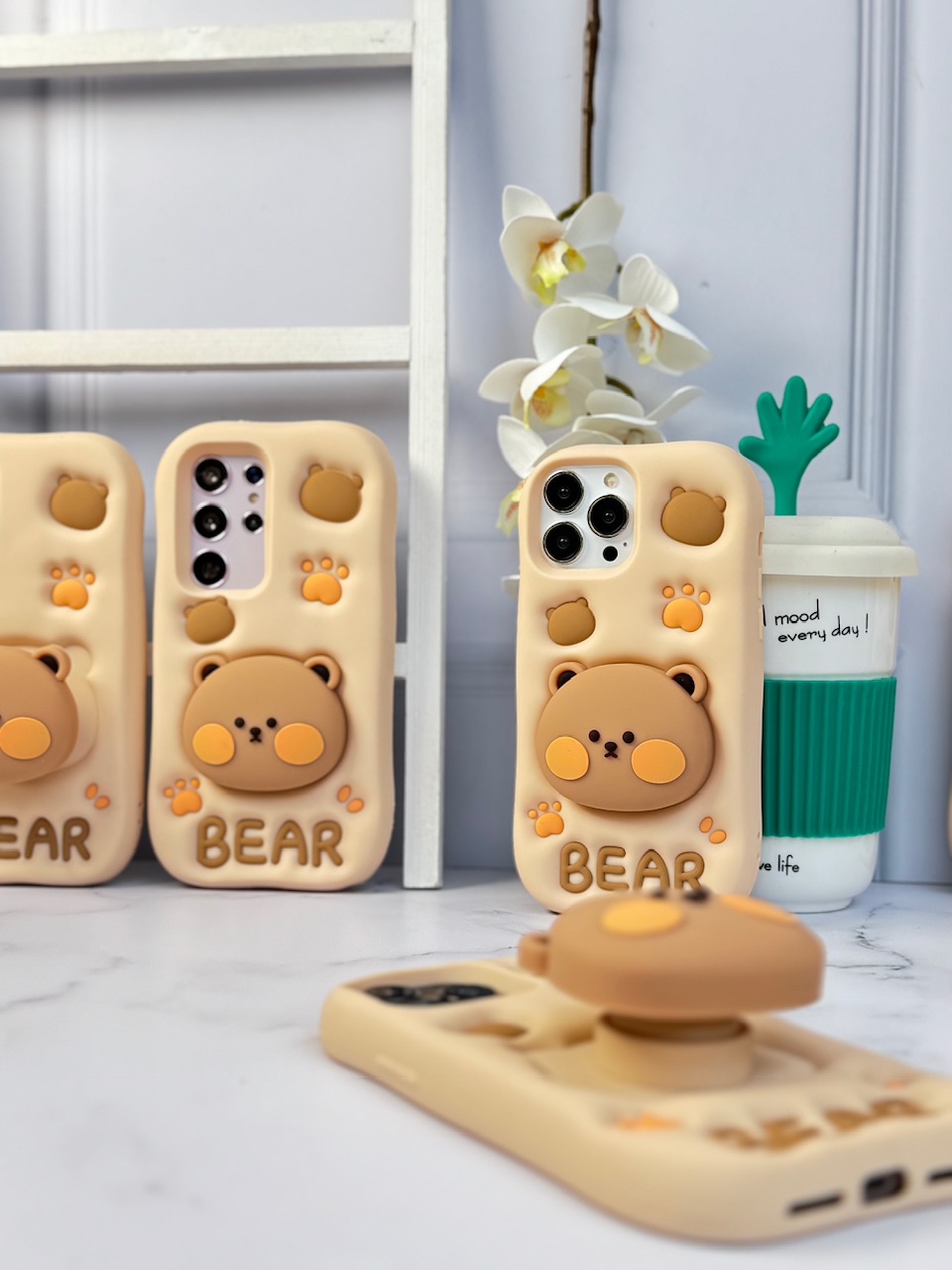 قاب Bear سیلیکونی استند شو آیفون ، سامسونگ ، شیائومی (کدC1519) - تصویر 5