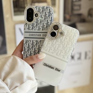 قاب White Christian Dior دور لنز نگین آیفون (کدC2076)