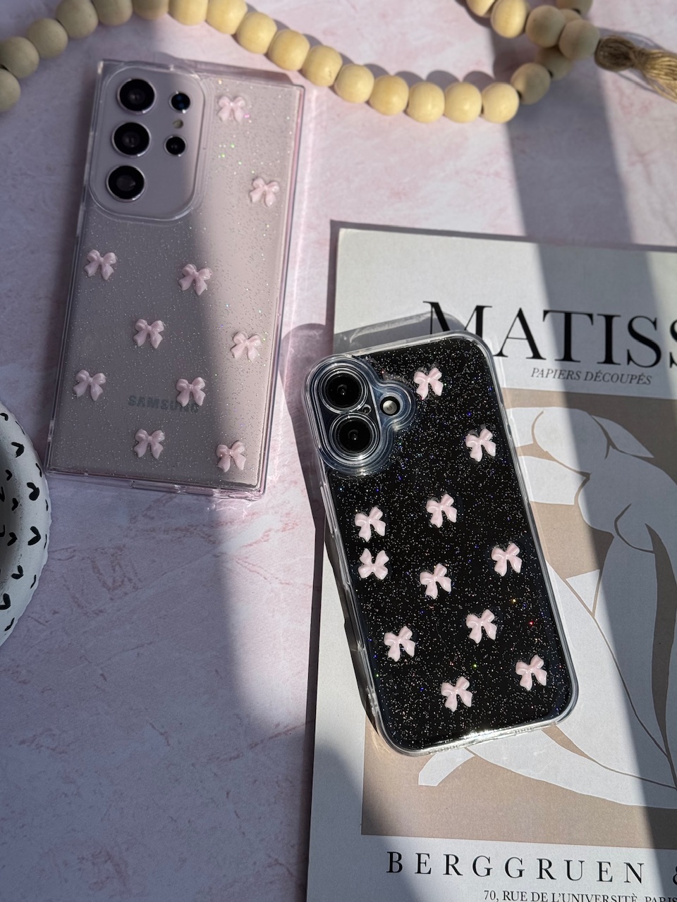 قاب پاپیون صورتی شاین آیفون ، سامسونگ ، شیائومی (کدC2059) - تصویر 3