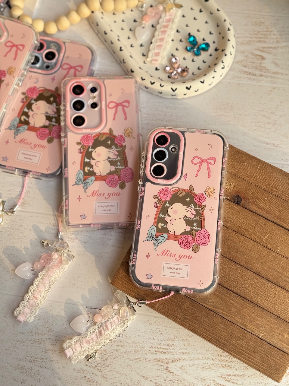 قاب خرگوش Miss You با بند ست (کدC1929) - تصویر 6