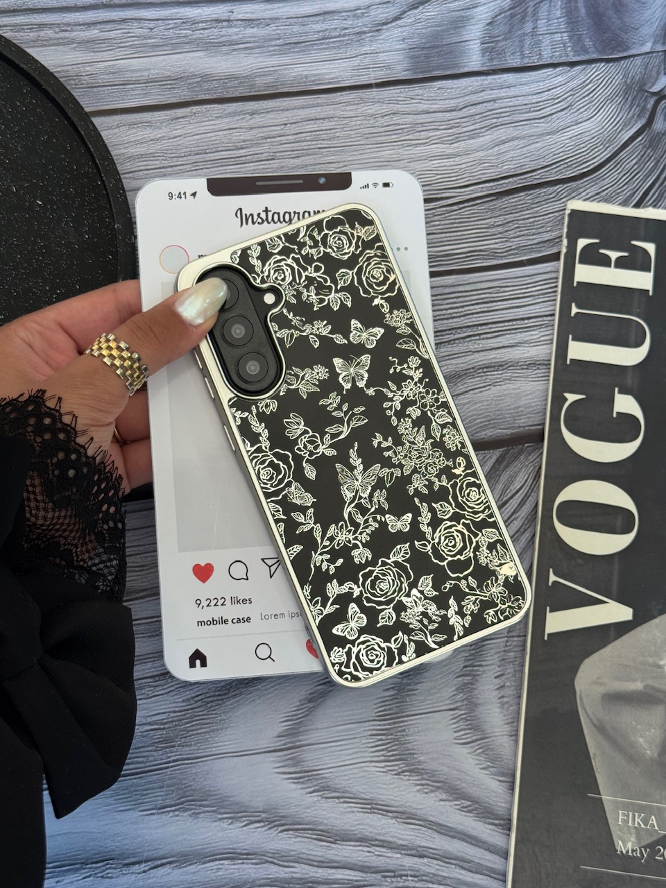 قاب Dark Flowers سامسونگ و شیائومی (کدC2093) - تصویر 4