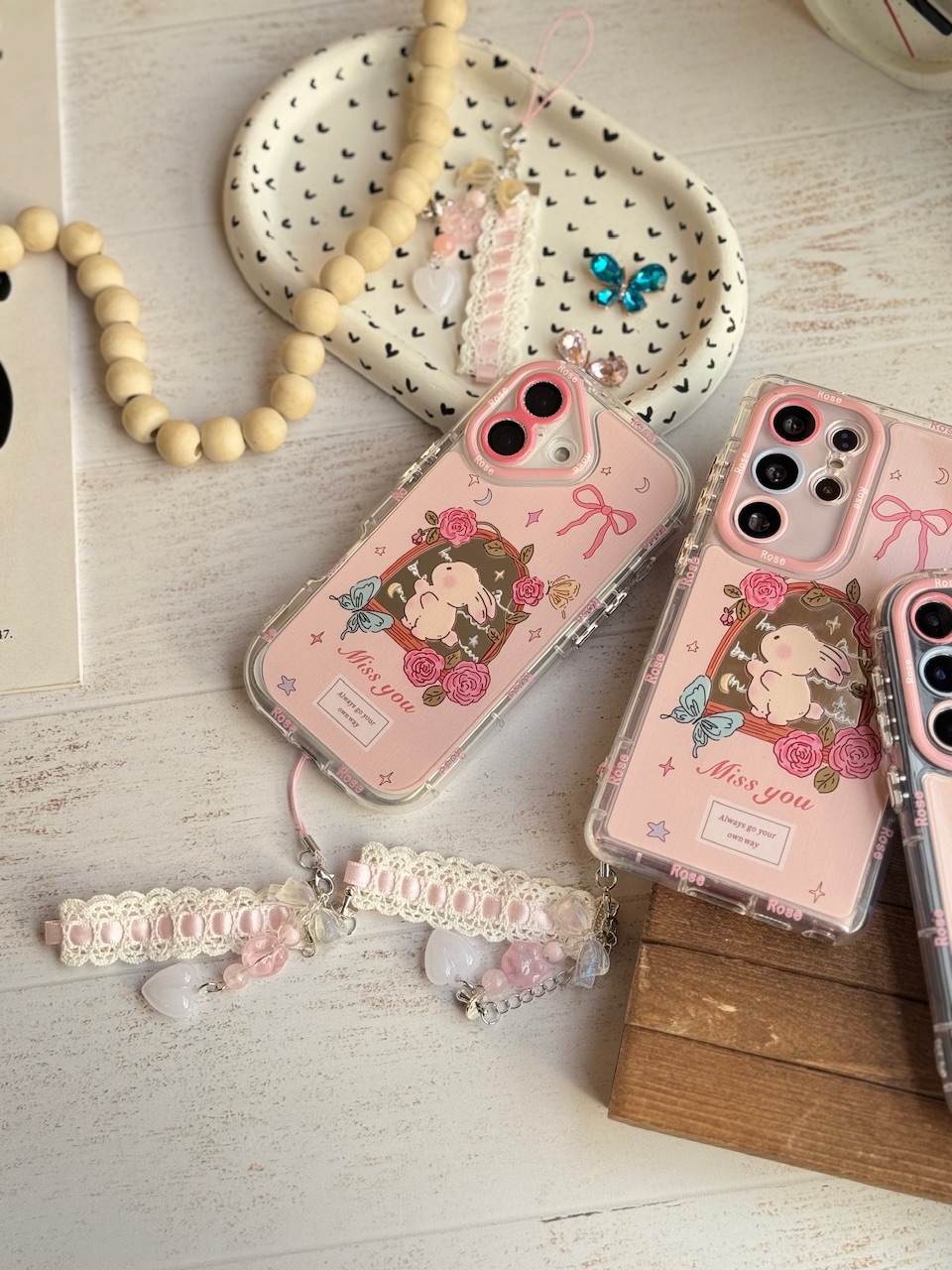 قاب خرگوش Miss You با بند ست (کدC1929) - تصویر 2