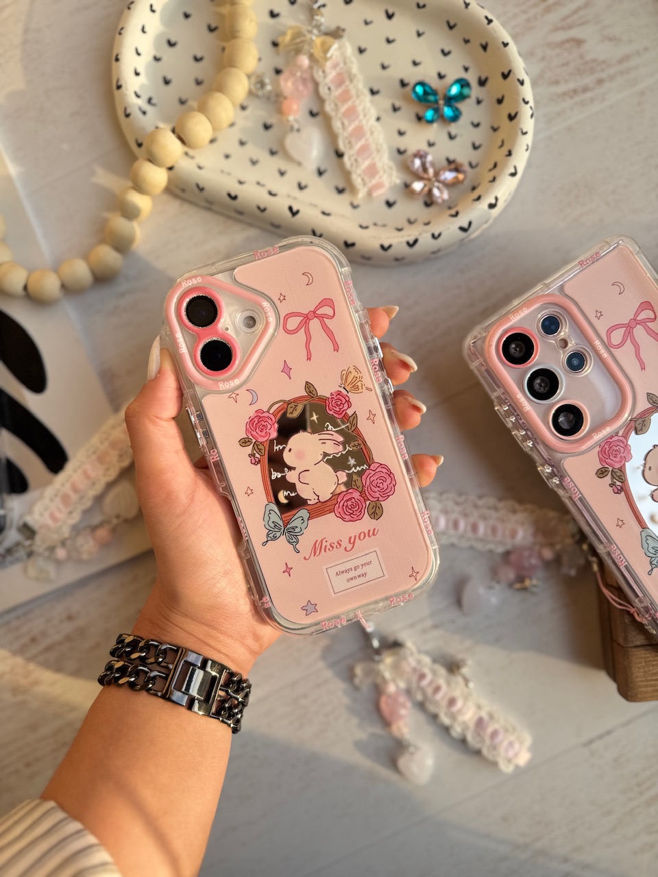 قاب خرگوش Miss You با بند ست (کدC1929) - تصویر 5