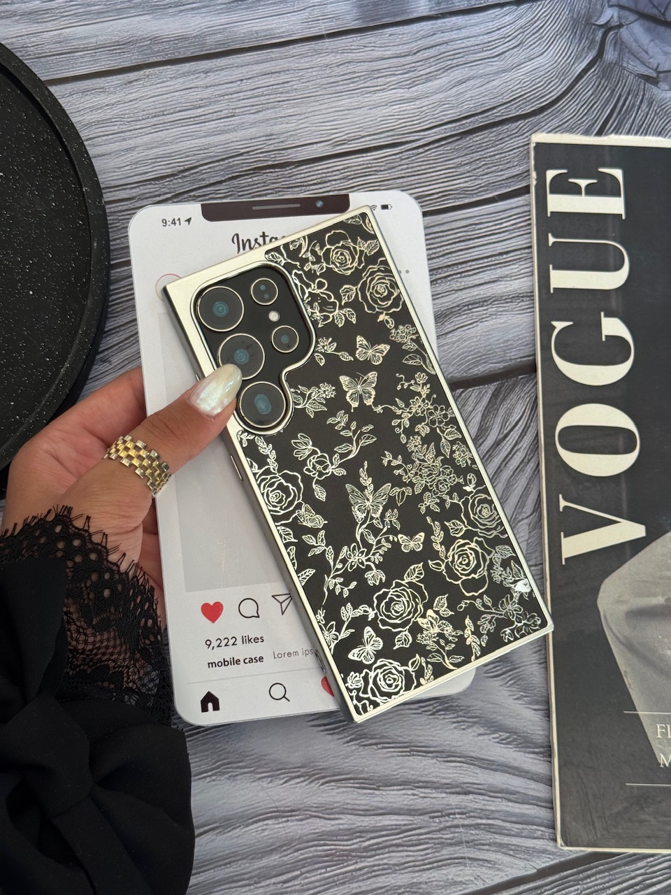 قاب Dark Flowers سامسونگ و شیائومی (کدC2093) - تصویر 3