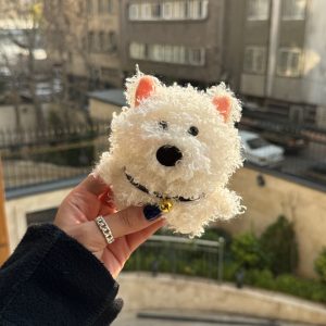 کاور ایرپاد سگ سفید زنگوله دار پشمالو (کدa0202)