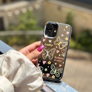 قاب نقاشی پروانه آینه ای با آویز آیفون (کدC2056)