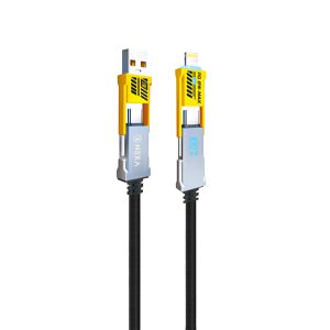 کابل شارژ 100 وات برند نکسا مدل LX102 با سری تایپ سی و لایتنینگ و USB