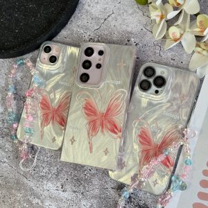 قاب پروانه رز فلای با آویز سامسونگ و شیائومی (کدC2148)