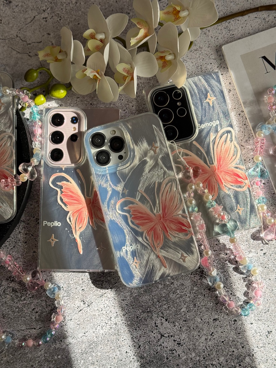 قاب پروانه رز فلای با آویز سامسونگ و شیائومی (کدC2148) - تصویر 5