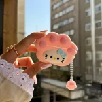 کاور ایرپاد سیلیکونی کیتی پنجه صورتی با آویز (کدa0292)