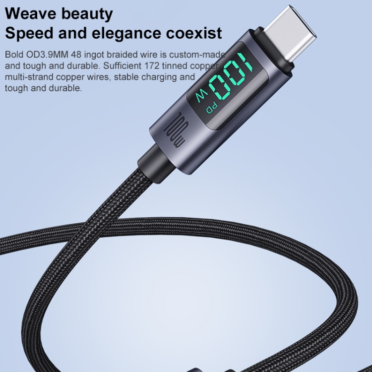 کابل شارژ سریع یسیدو Yesido CA158 Type‑C وات Type‑C 100 به طول 1.2 متر