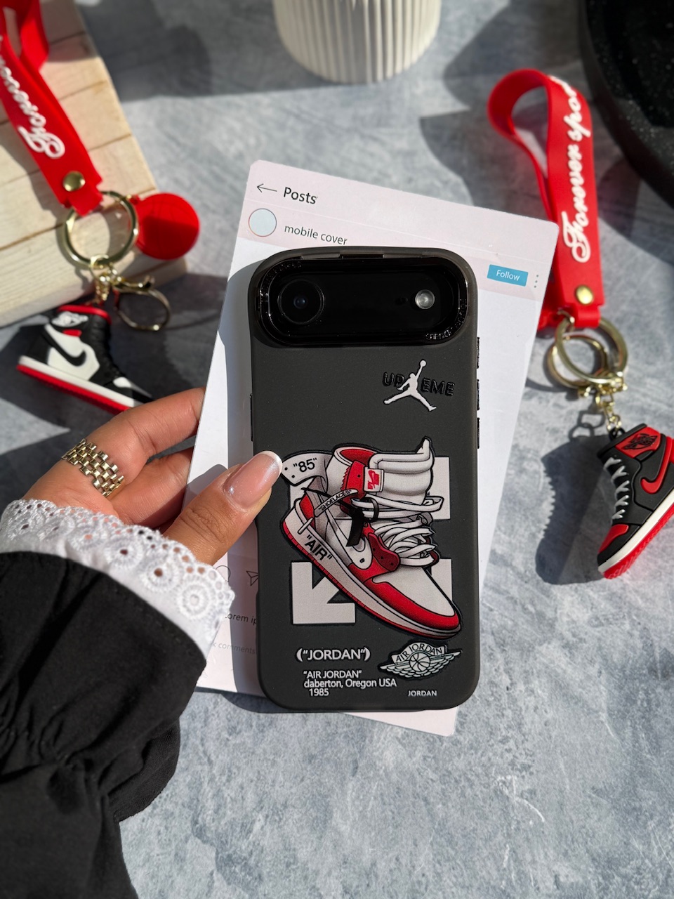 قاب Jordan 1 RED آیفون / سامسونگ / شیائومی (کدC2149) - تصویر 3