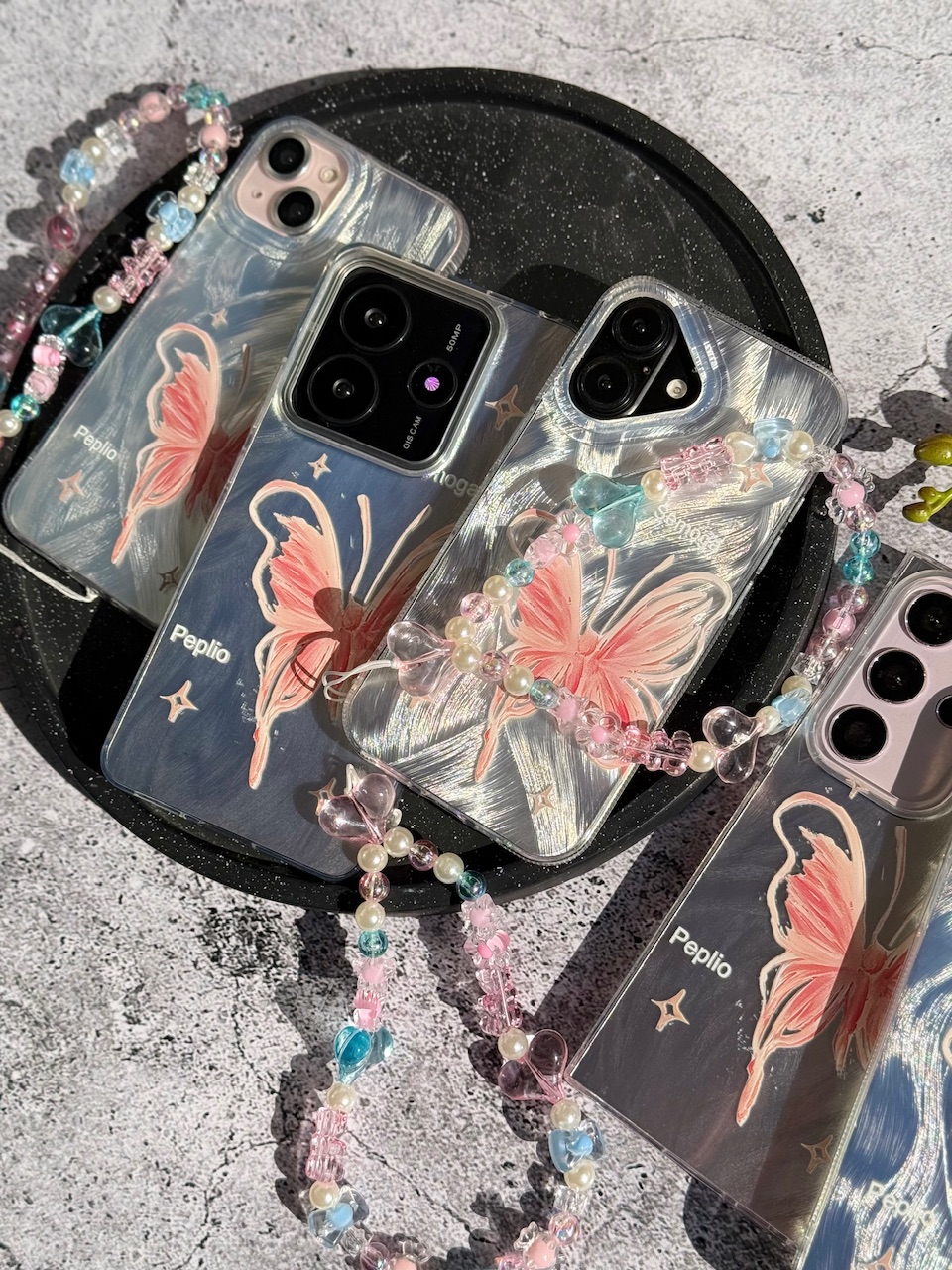 قاب پروانه رز فلای با آویز سامسونگ و شیائومی (کدC2148) - تصویر 4