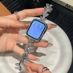 بند اپل واچ Diamond leaf bracelet با گارد نگینی