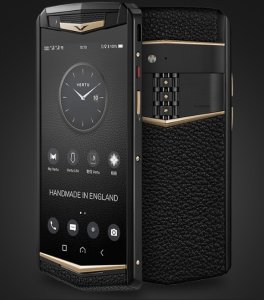 گوشی لوکس Vertu با بدنه طلا و صفحه نمایش یاقوت کبود