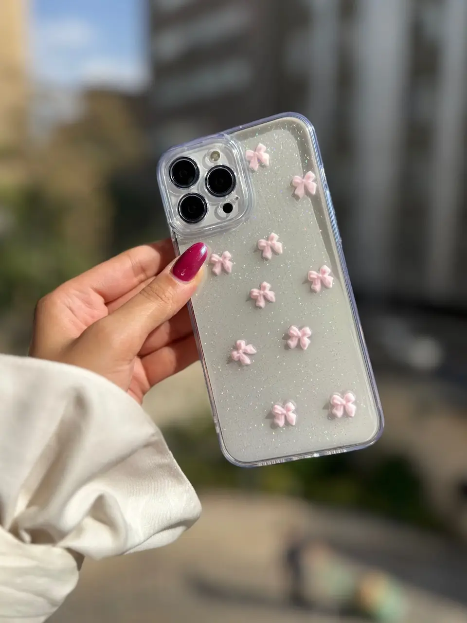 قاب پاپیون صورتی شاین آیفون ، سامسونگ ، شیائومی (کدC2059) - تصویر 8