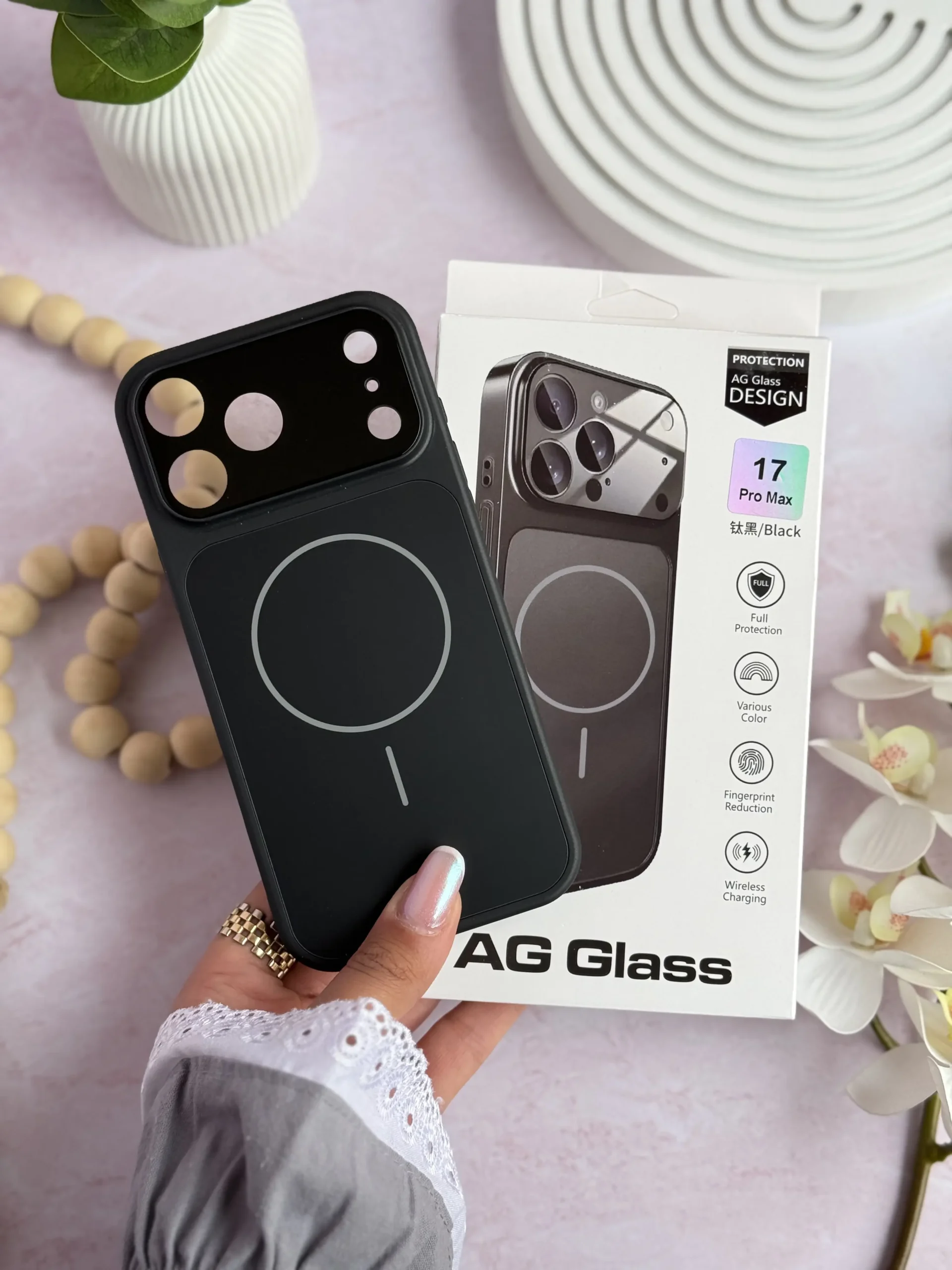قاب AG GLASS ^ مشکی ^ (کدC2152)