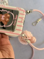 قاب خرس 🧸 جاکارتی آینه ای با آویز (کدC2312) - تصویر 4